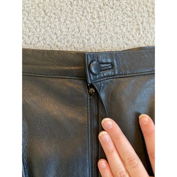 Lucia Marino Leather Skirt XS Small Made In Italy Pencil Knee Old Money Luxury - Picture 5 of 12